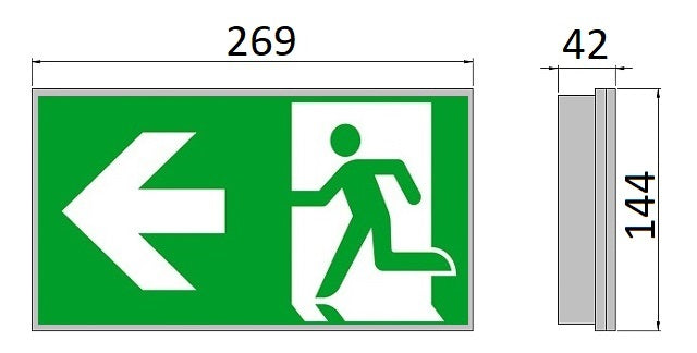 LED Rettungszeichenleuchte IP65 für Zentralbatterie – ON-Serie 075