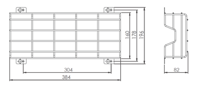 Schutzgitter für Not- & Rettungszeichenleuchten – 384 × 160 × 82 mm