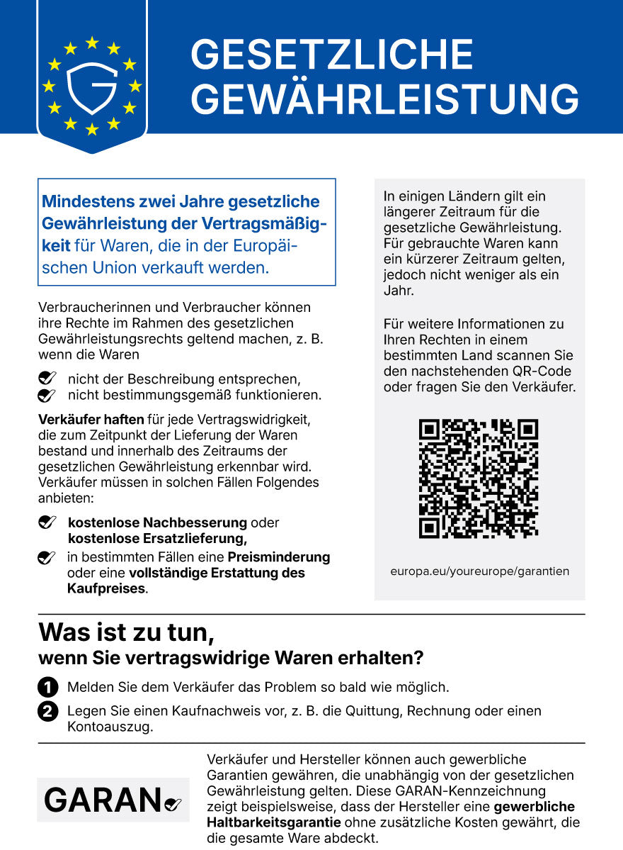 EU-Hinweis zum gesetzlichen Gewährleistungsrecht